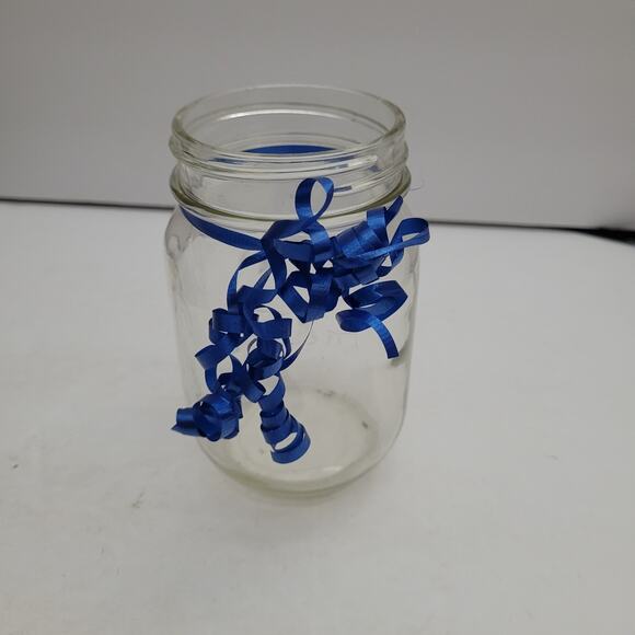 Pink Carnation Pen Flowers in Mason Jar with Ribbon - Picture 4 of 6